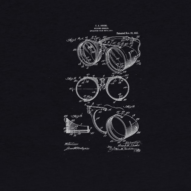 Welding Goggles Vintage Patent Drawing by TheYoungDesigns